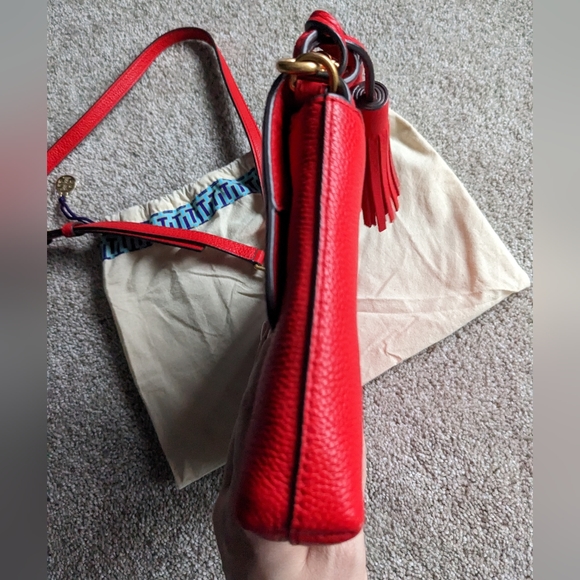 Tory Burch red McGraw crossbody purse handbag EUC - Picture 4 of 11
